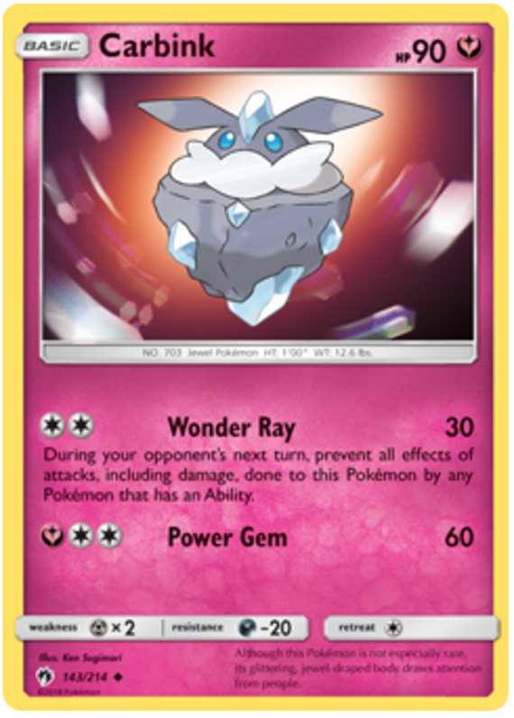 Pokemon Card Lost Thunder 143/214 Carbink Uncommon *MINT*