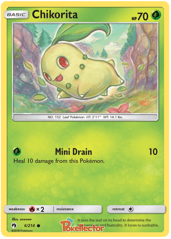 Pokemon Card Lost Thunder 6/214 006/214 Chikorita Common *MINT*