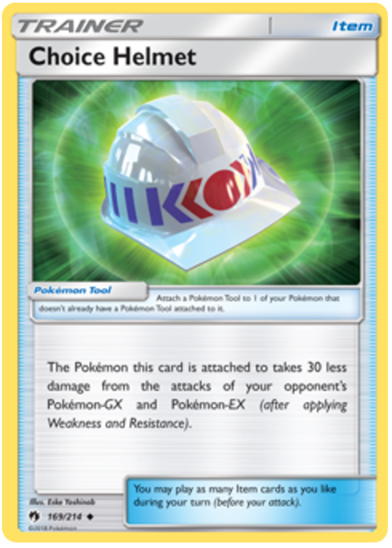 Pokemon Card Lost Thunder 169/214 Choice Helmet Item Uncommon *MINT*