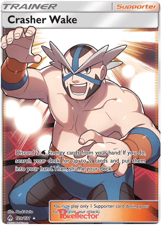 Pokemon Card Forbidden Light 129/131 Crasher Wake Supporter Full Art *MINT*