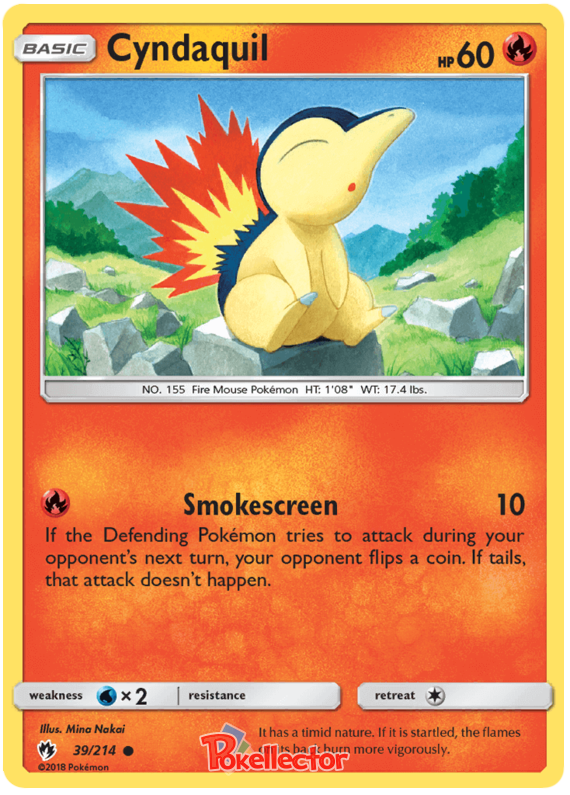 Pokemon Card Lost Thunder 39/214 039/214 Cyndaquil Common *MINT*