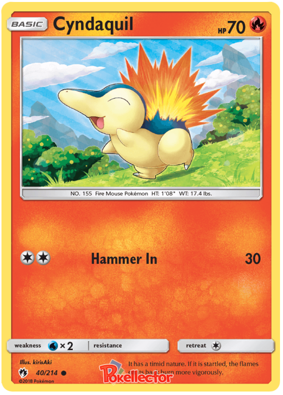 Pokemon Card Lost Thunder 40/214 040/214 Cyndaquil Common *MINT*