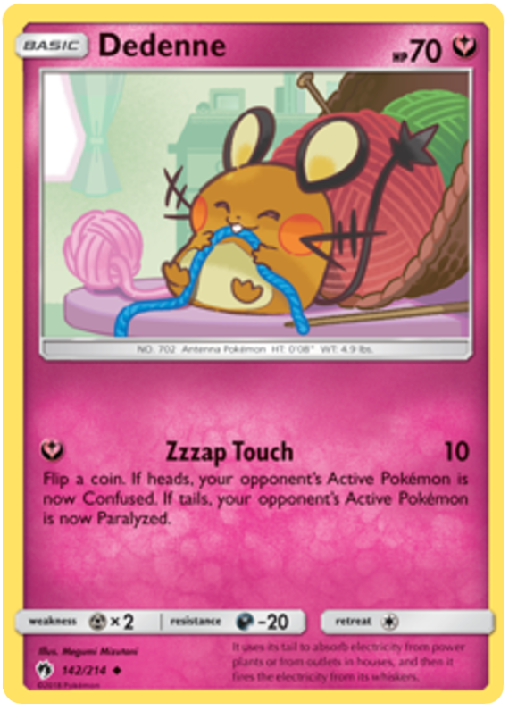 Pokemon Card Lost Thunder 142/214 Dedenne Uncommon *MINT*