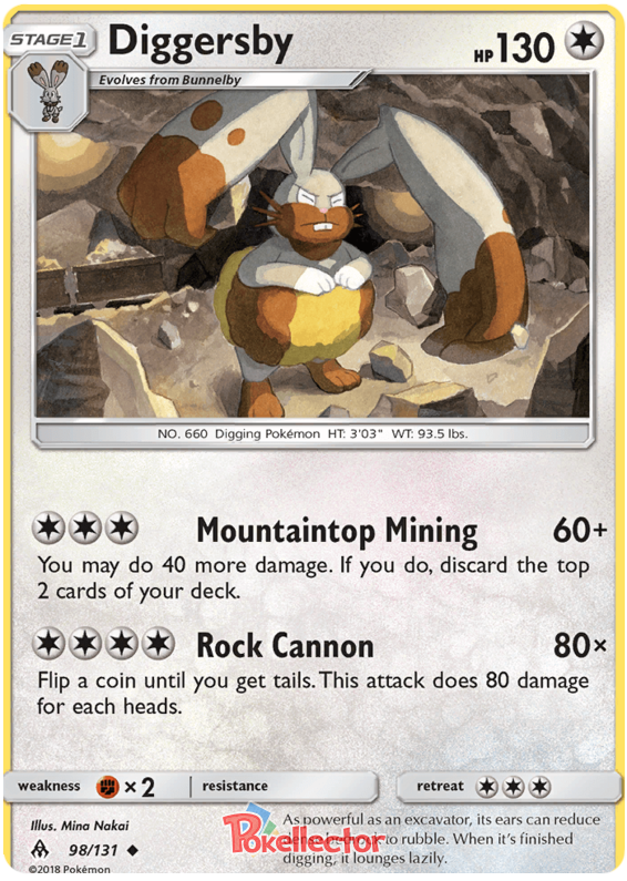 Pokemon Card Forbidden Light 98/131 098/131 Diggersby Uncommon *MINT*