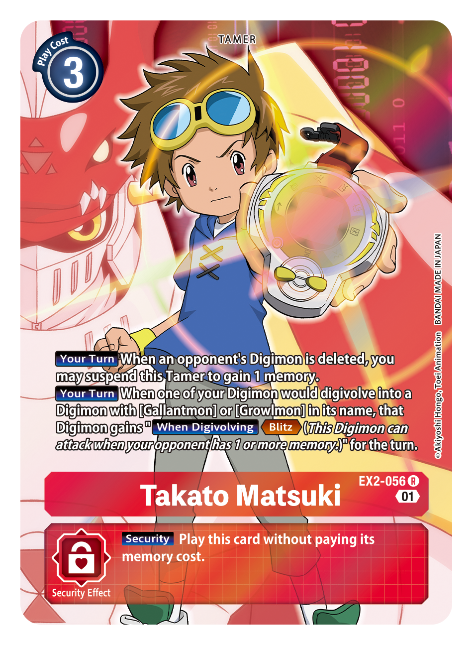 Digimon Card Digital Hazard Takato Matsuki Alt Art EX2-056 R