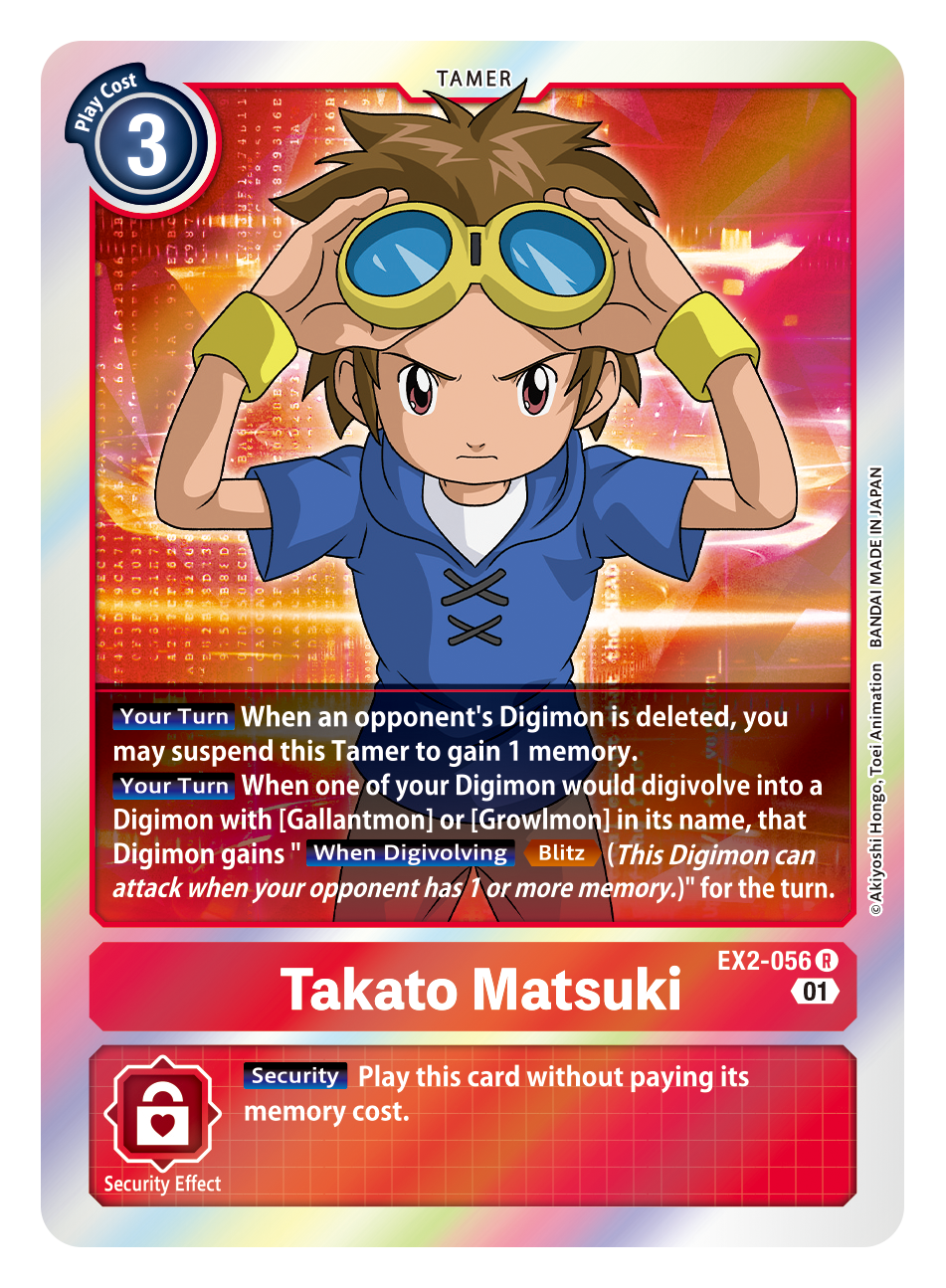 Digimon Card Digital Hazard Takato Matsuki EX2-056 R