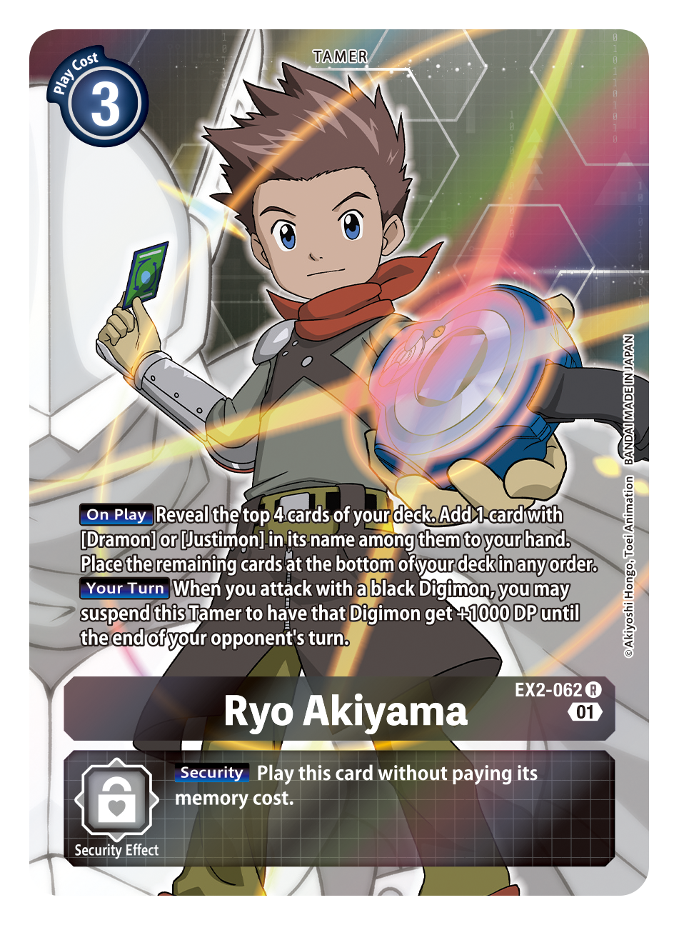 Digimon Card Digital Hazard Ryo Akiyama Alt Art EX2-062 R