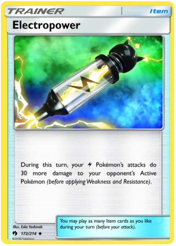 Pokemon Card Lost Thunder 172/214 Electropower Item Uncommon *MINT*