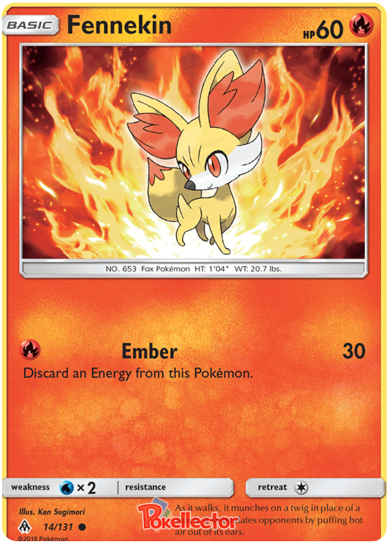 Pokemon Card Forbidden Light 14/131 014/131 Fennekin Common *MINT*