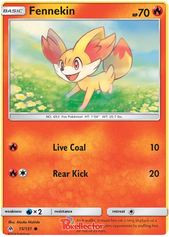 Pokemon Card Forbidden Light 15/131 015/131 Fennekin Common *MINT*