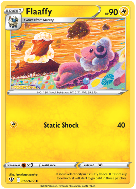 <transcy>Pokemon Card Darkness Ablaze 56/189 056/189 Flaaffy 罕见</transcy>