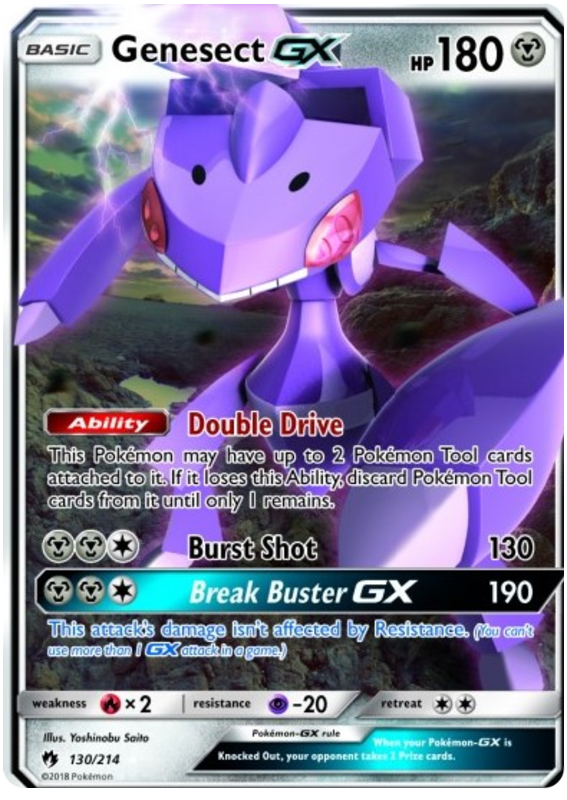 Pokemon Card Lost Thunder 130/214 Genesect GX Ultra Rare *MINT*