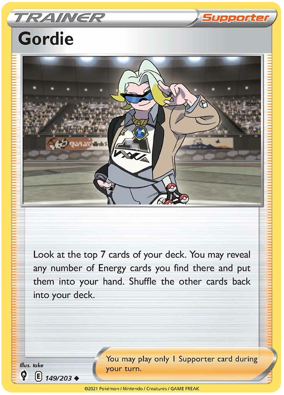 Pokemon Card Evolving Skies 149/203 149/203 Gordie Supporter Uncommon