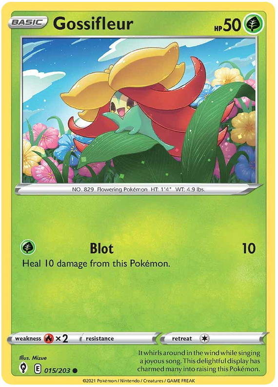 Pokemon Card Evolving Skies 15/203 015/203 Gossifleur Common