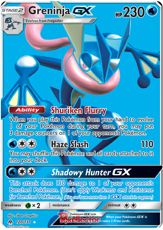 Pokemon Card Forbidden Light 120/131 Greninja GX Full Art *MINT*