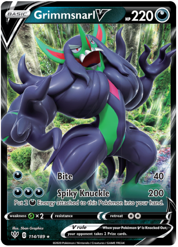 Pokemon Card Darkness Ablaze 114/189 114/189 Grimmsnarl V Ultra Rare *M*