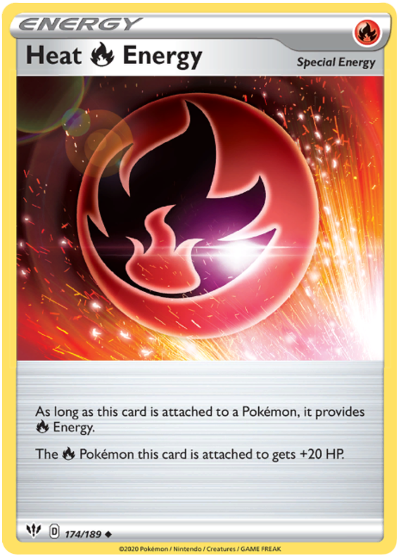 Pokemon Card Darkness Ablaze 174/189 174/189 Heat Energy Uncommon