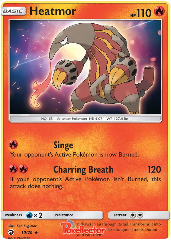 Pokemon Card Dragon Majesty 10/070 010/070 Heatmor Uncommon