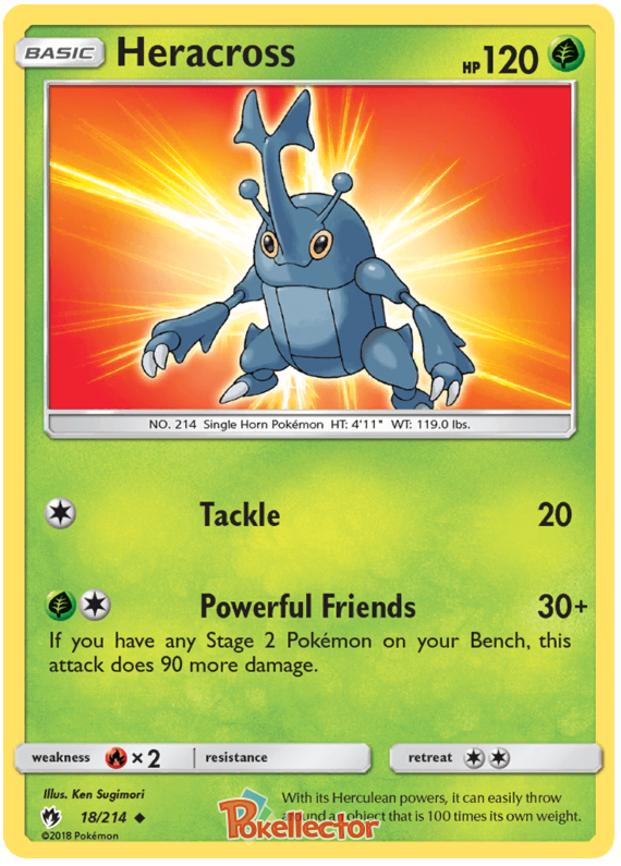 Pokemon Card Lost Thunder 18/214 018/214 Heracross Uncommon *MINT*