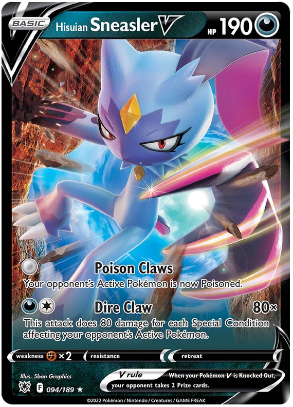 Pokemon Card Astral Radiance 94/189 094/189 Hisuian Sneasler V Ultra R –  Brokenvase Games