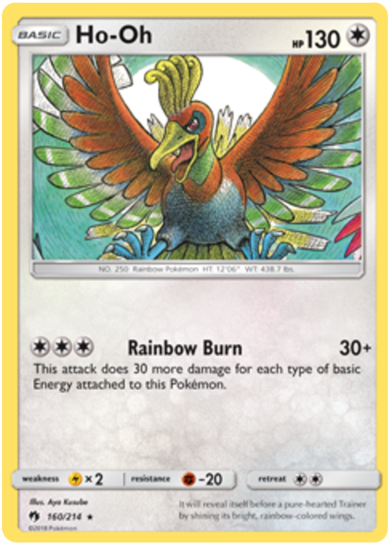 Pokemon Card Lost Thunder 160/214 Ho-Oh Rare *MINT*