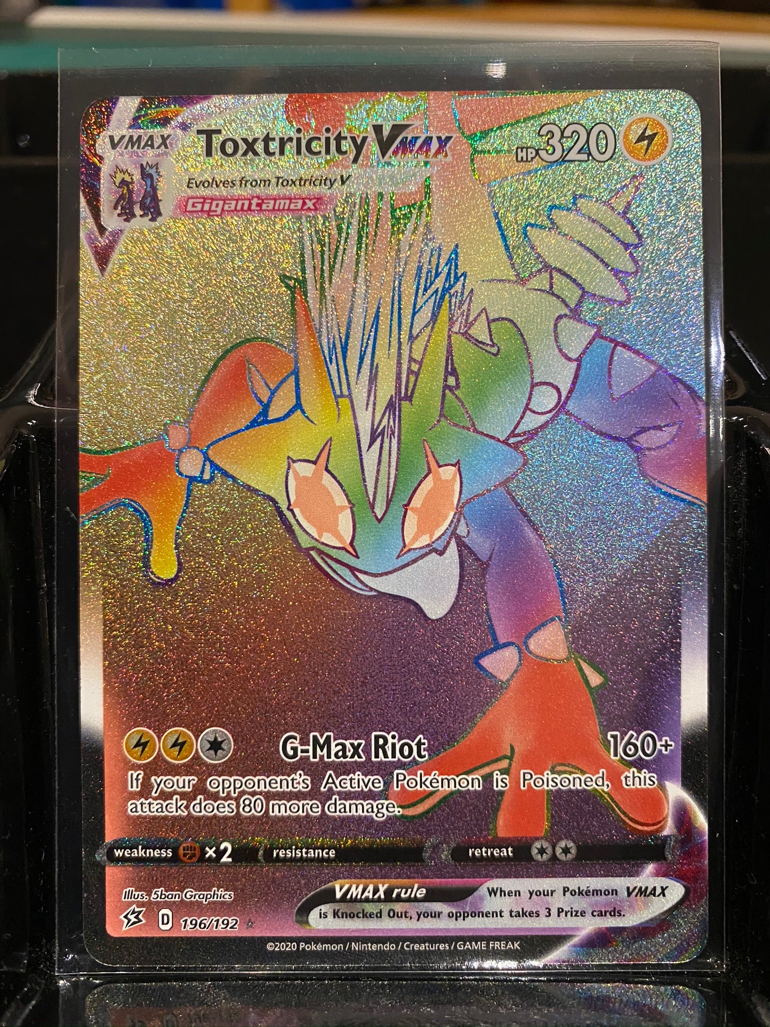 196/192 Toxtricity VMAX Rebel Clash (RCL) Hyper Rainbow Rare Brokenvase Games 196/192 Toxtricity VMAX Rebel Clash (RCL) Hyper Rainbow Rare Brokenvase Games