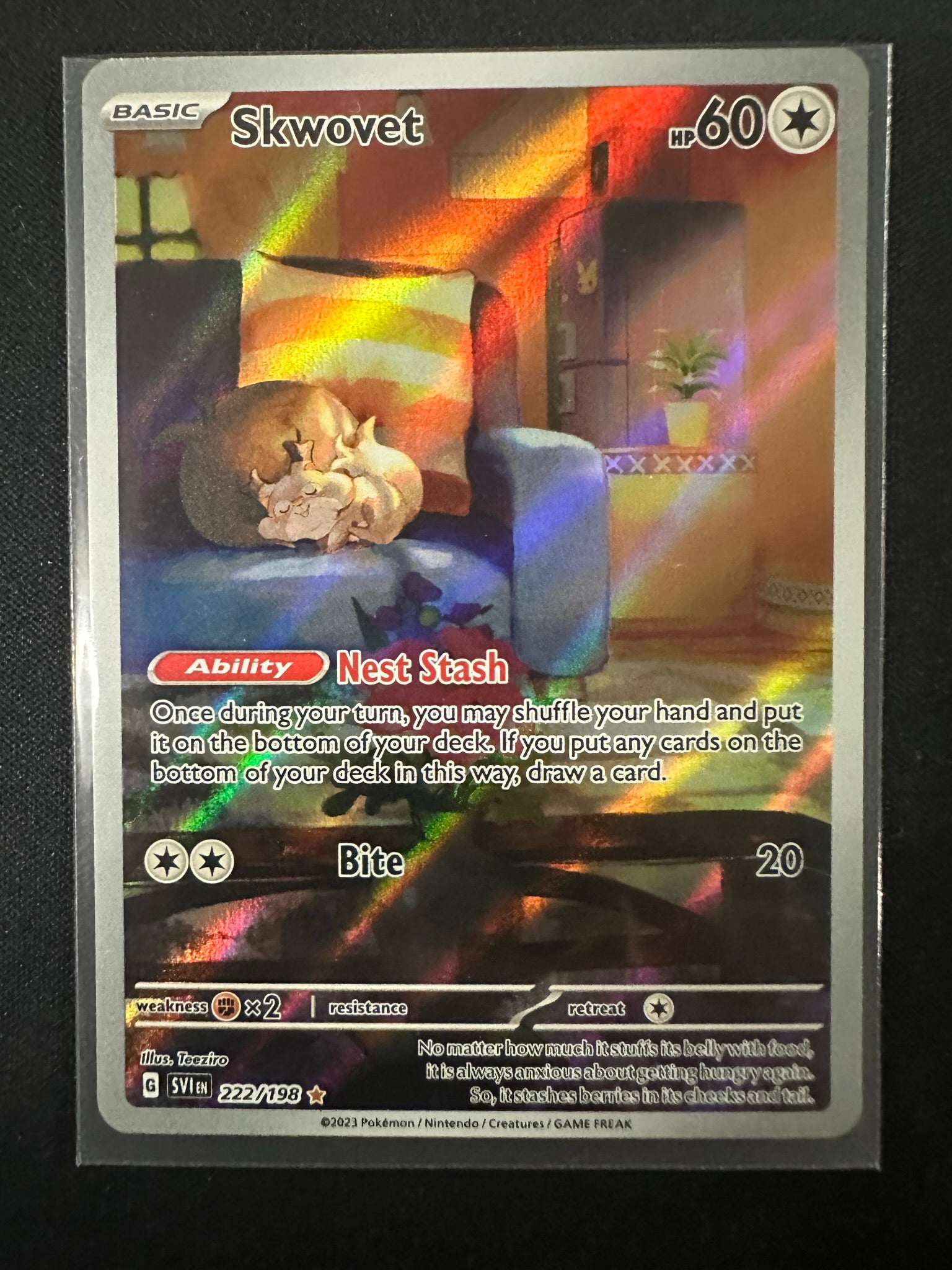 Pokemon Card Scarlet & Violet 222/198 Skwovet Illustration Rare *MINT