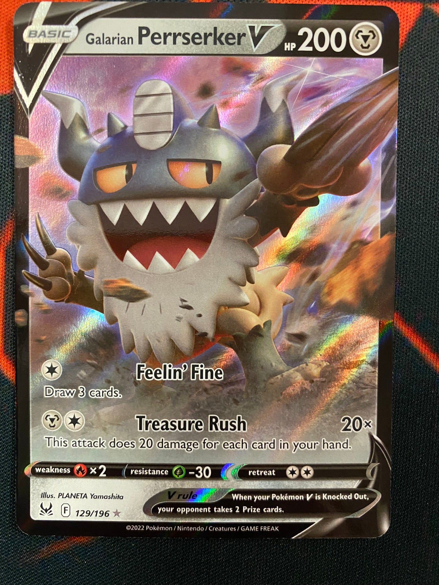Pokemon Card Lost Origin 129/196 Galarian Perrserker V Ultra Rare *MIN – Brokenvase Games
