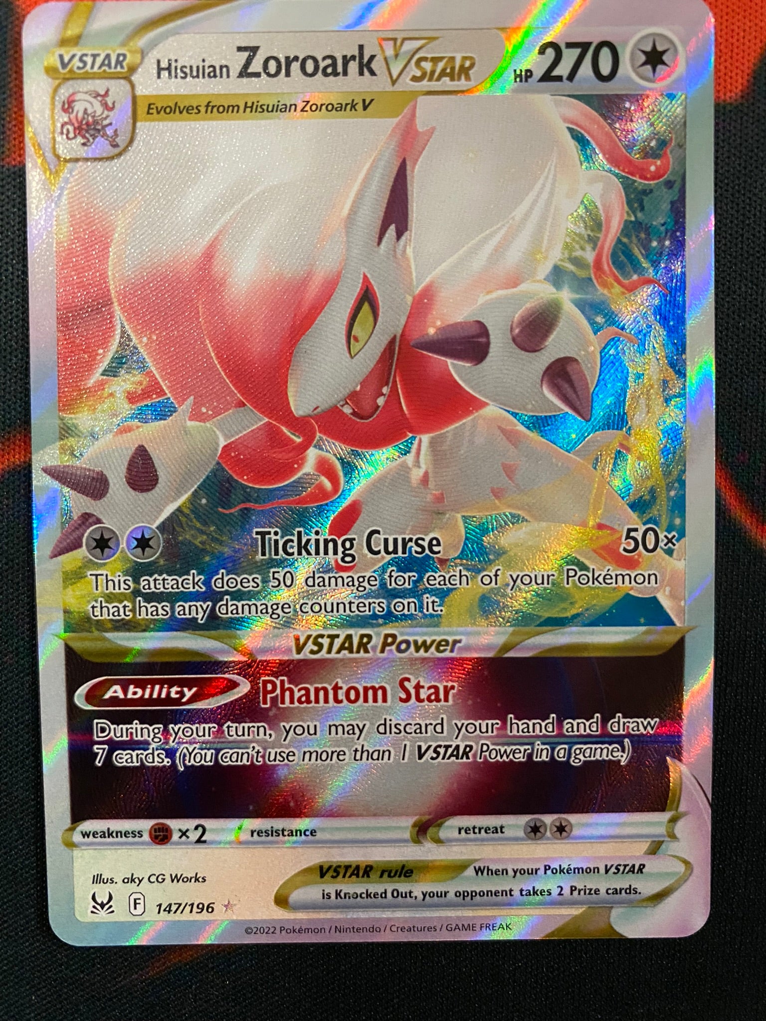 Pokemon Card Lost Origin 147/196 Hisuian Zoroark VSTAR Ultra Rare *MIN Brokenvase Games Pokemon Card Lost Origin 147/196 Hisuian Zoroark VSTAR Ultra Rare *MIN Brokenvase Games