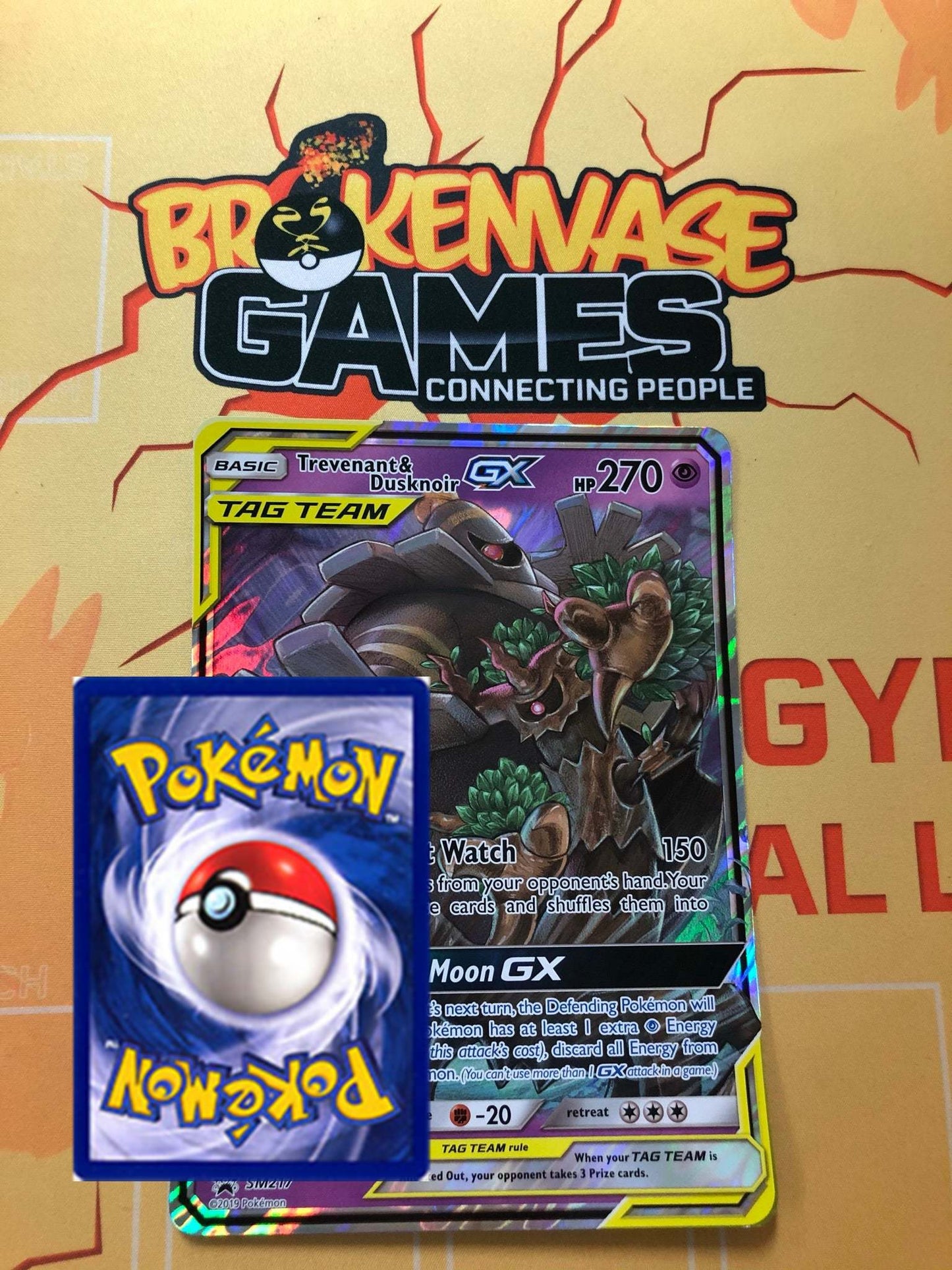 Pokemon Card SM 217 Trevenant & Dusknoir Tag Team GX JUMBO OVERSIZED BLACK STAR PROMO