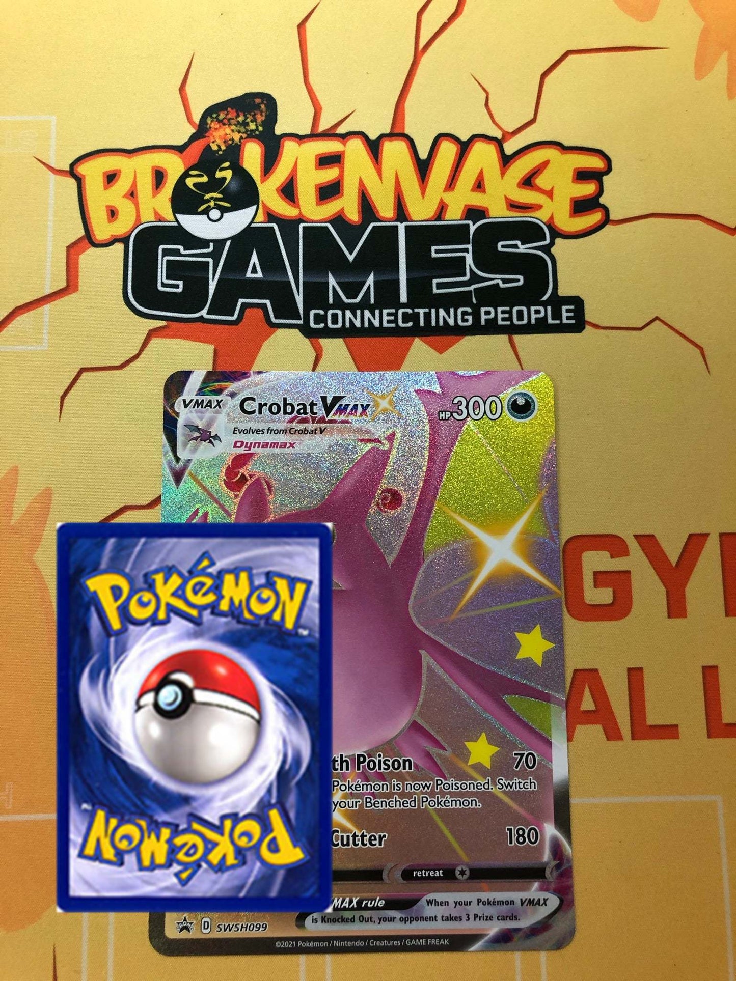 Pokemon Card Shining Fates SWSH099 Shiny Crobat Vmax JUMBO OVERSIZED BLACK STAR PROMO