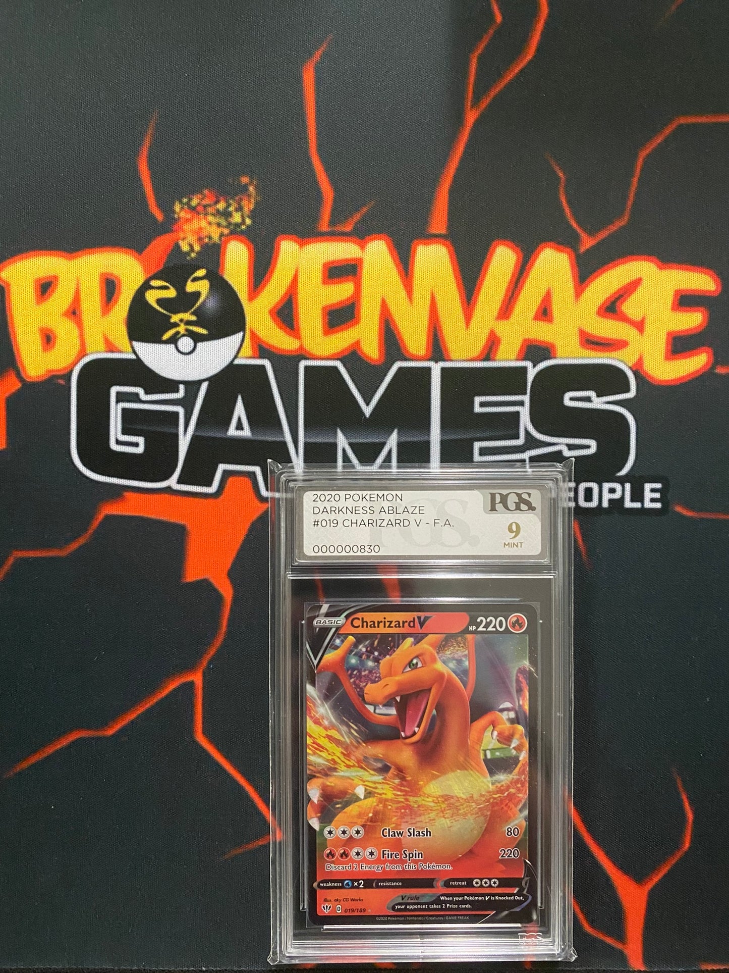 Pokemon Card Darkness Ablaze Charizard V 019/189 PGS MINT 9 Graded