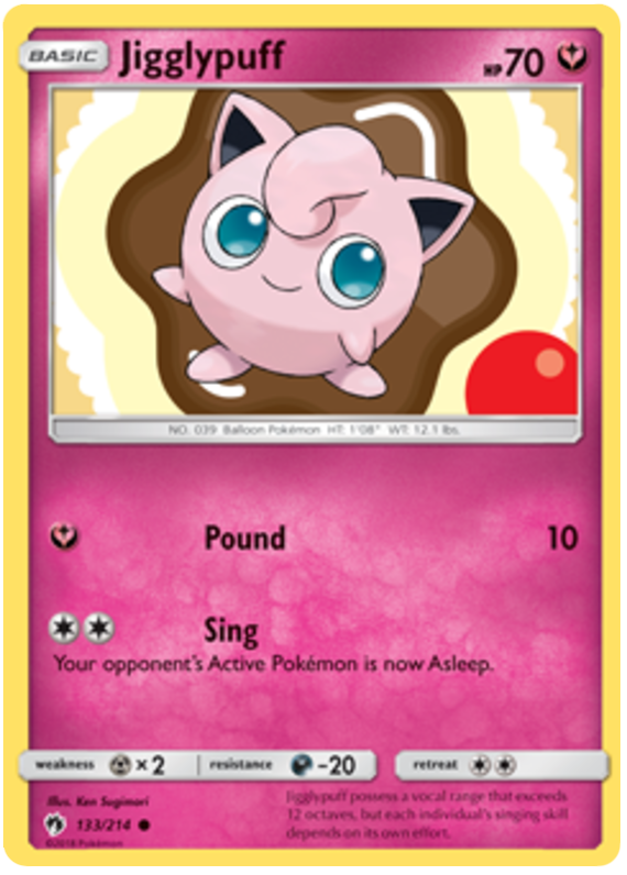 Pokemon Card Lost Thunder 133/214 Jigglypuff Common *MINT*