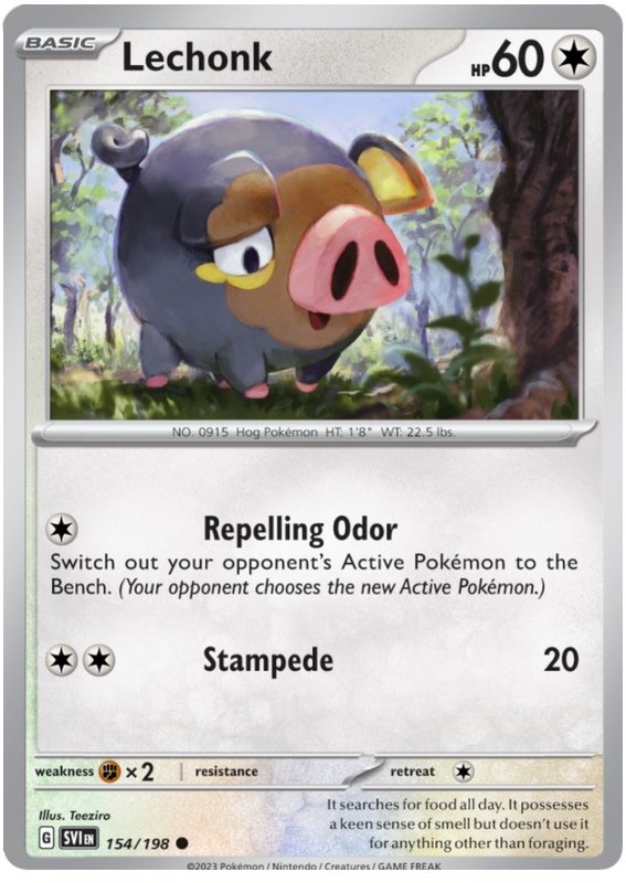 بطاقة بوكيمون سكارليت آند فيوليت 154/198 ليتشونك كومون *نعناع*