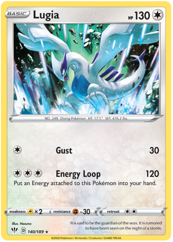 Pokemon Card Darkness Ablaze 140/189 140/189 Lugia Rare
