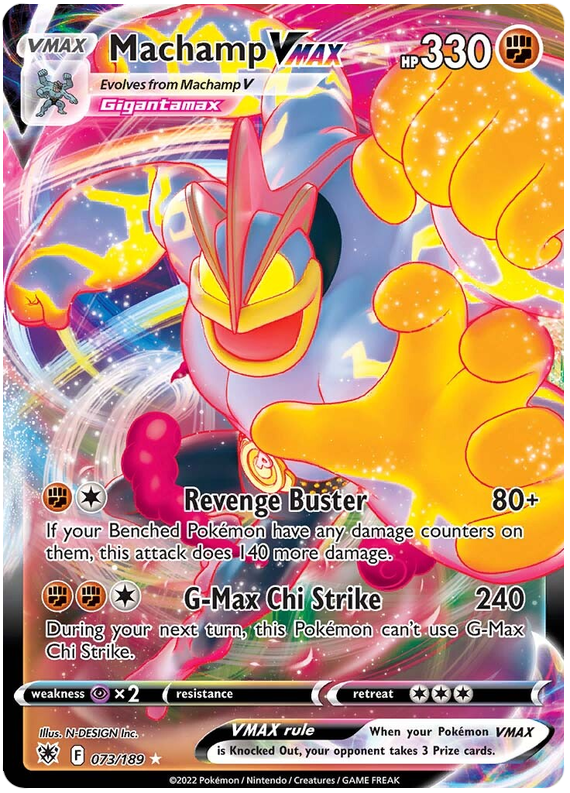 Pokemon Card Astral Radiance 73/189 073/189 Machamp VMAX Ultra Rare *M –  Brokenvase Games