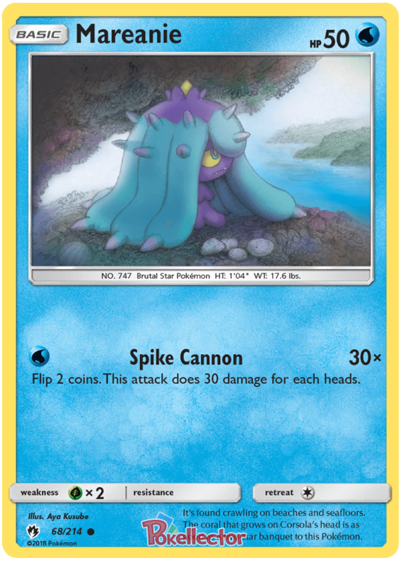 Pokemon Card Lost Thunder 68/214 068/214 Mareanie Common *MINT*