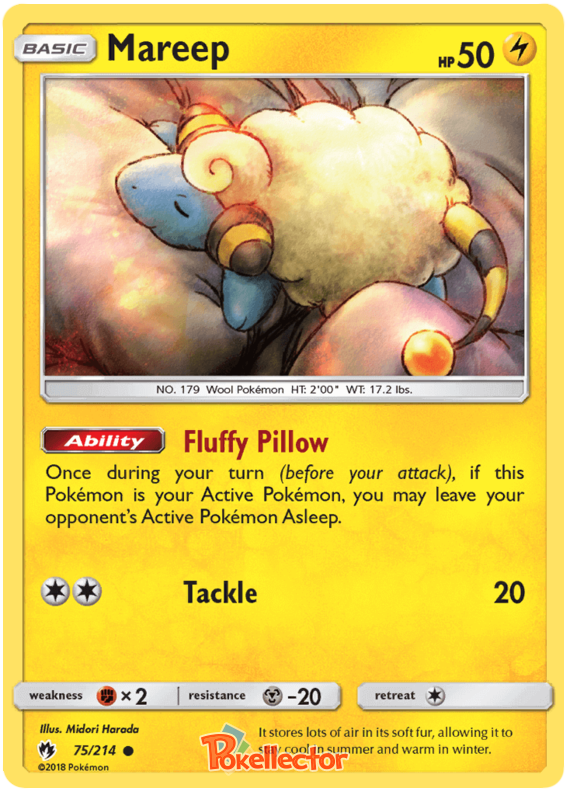 Pokemon Card Lost Thunder 75/214 075/214 Mareep Common *MINT*