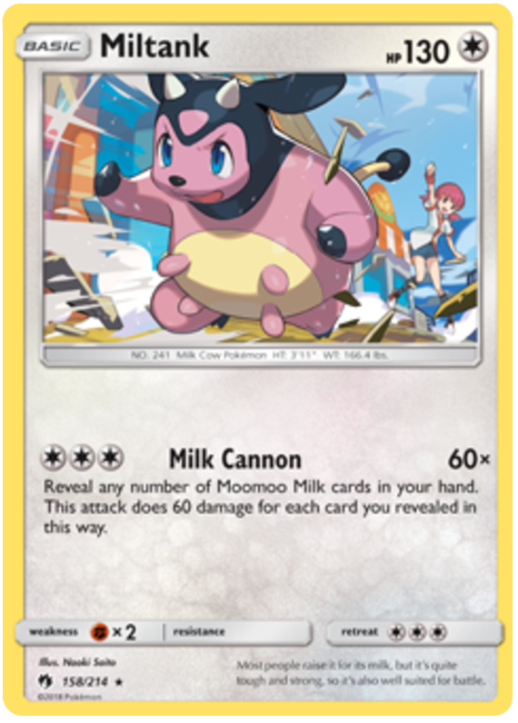 Pokemon Card Lost Thunder 158/214 Miltank Rare *MINT*