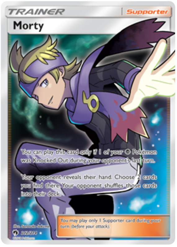 Pokemon Card Lost Thunder 212/214 Morty Supporter Full Art *MINT*