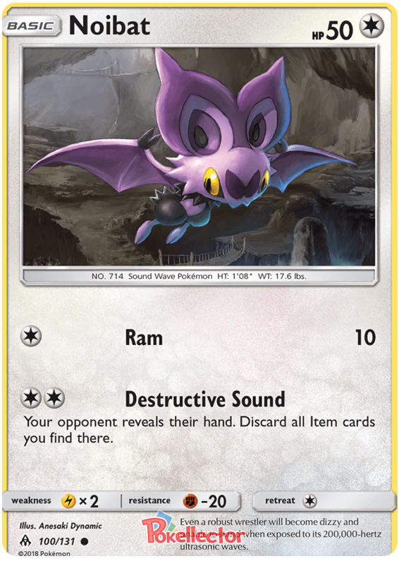 Pokemon Card Forbidden Light 100/131 Noibat Common *MINT*