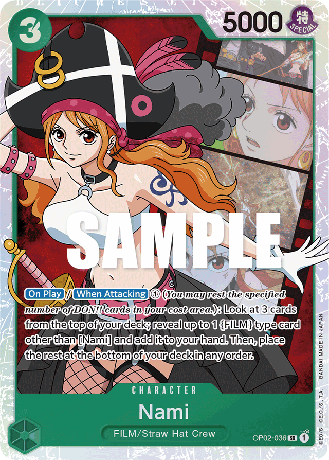 One Piece Card Paramount War Nami OP02-036 SR