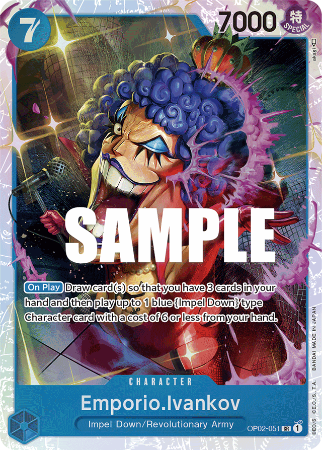 One Piece Card Paramount War Emporio.Ivankov OP02-051 SR