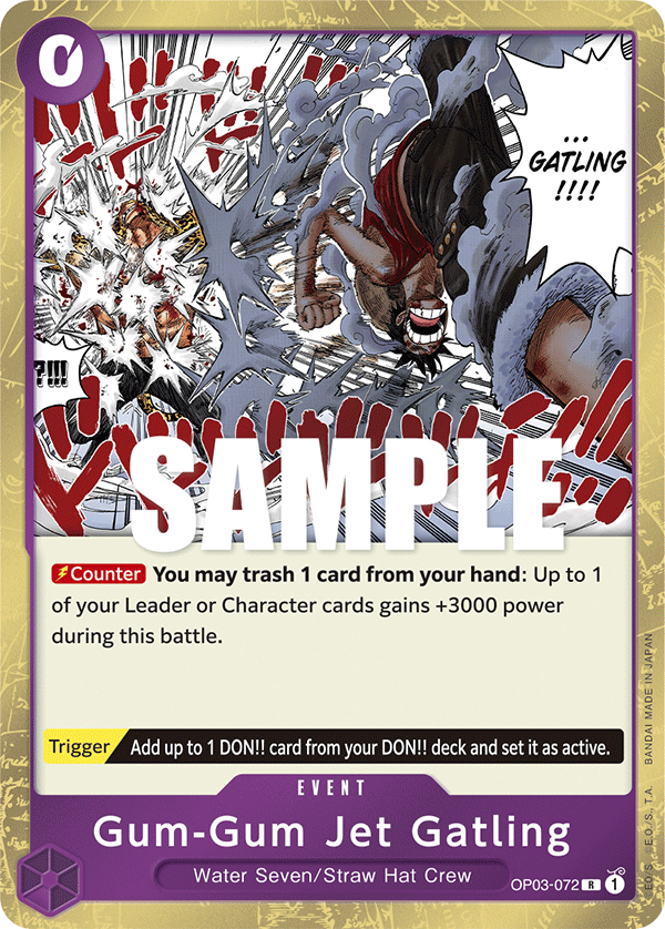 One Piece Card Pillars of Strength Gum-Gum Jet Gatling OP03-072 R