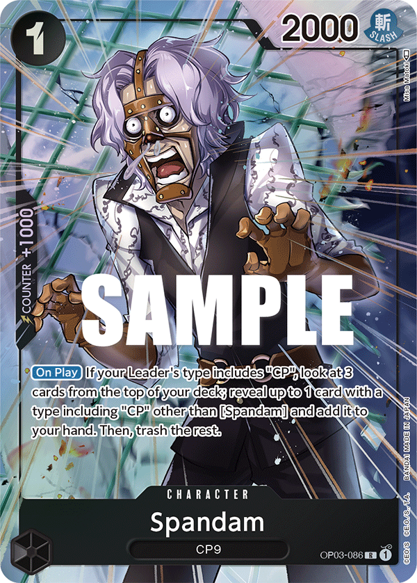One Piece Card Pillars of Strength Spandam Alt Art OP03-086 R