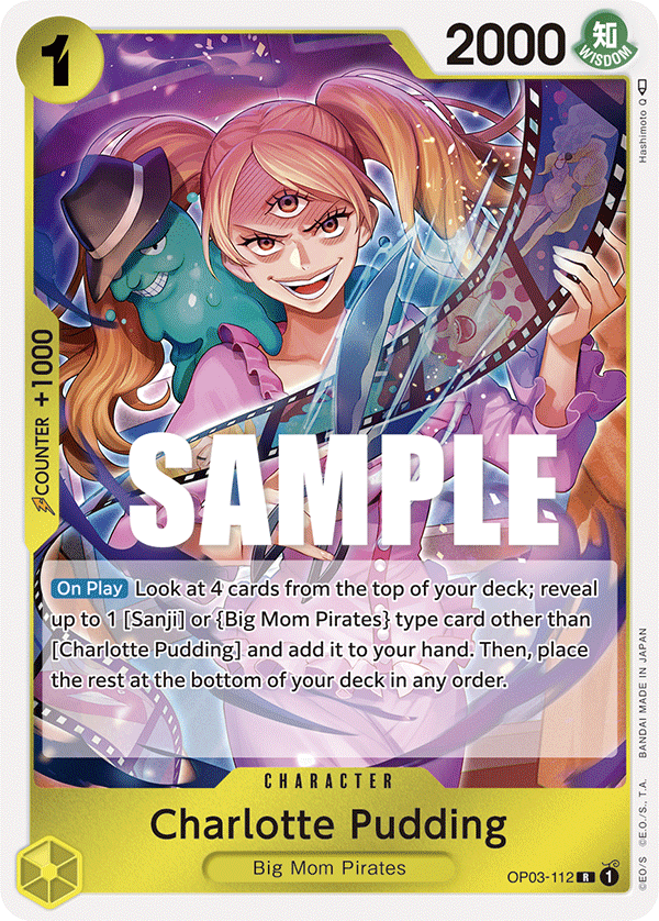 One Piece Card Pillars of Strength Charlotte Pudding OP03-112 R