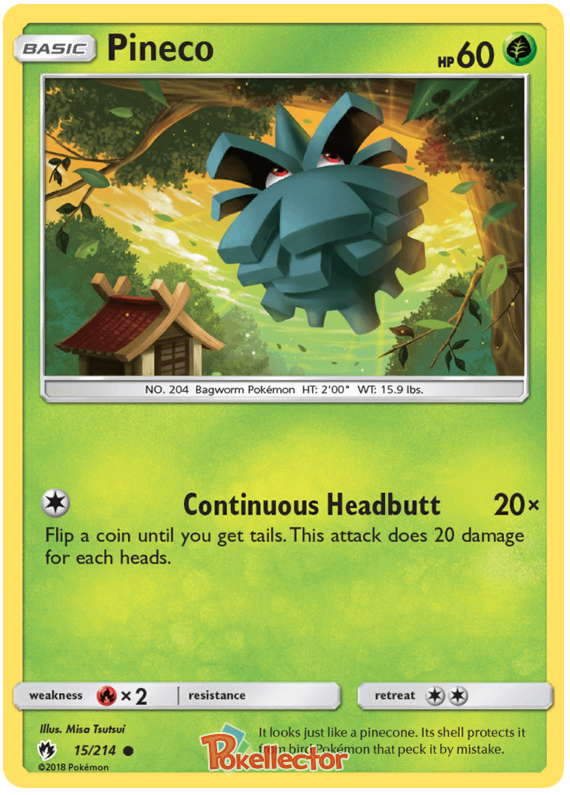Pokemon Card Lost Thunder 15/214 015/214 Pineco Common *MINT*