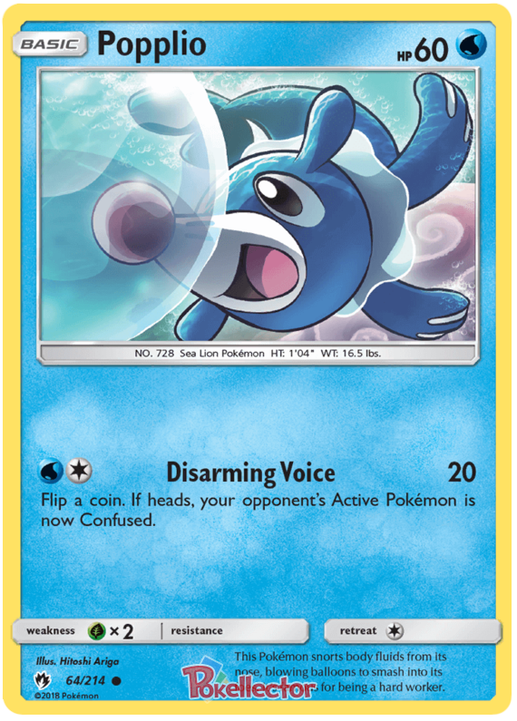 Pokemon Card Lost Thunder 64/214 064/214 Popplio Common *MINT*
