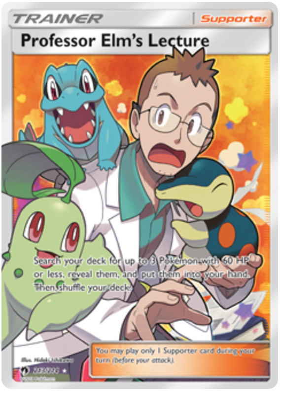 Pokemon Card Lost Thunder 213/214 Professor Elm's Lecture Supporter Full Art *MINT*