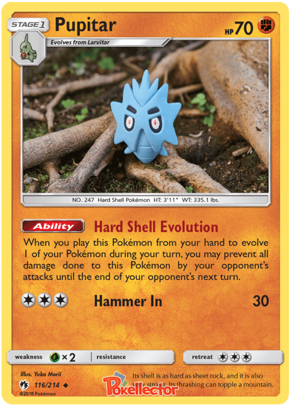 Pokemon Card Lost Thunder 116/214 Pupitar Uncommon *MINT*